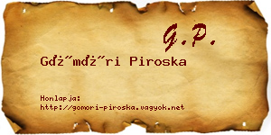 Gömöri Piroska névjegykártya